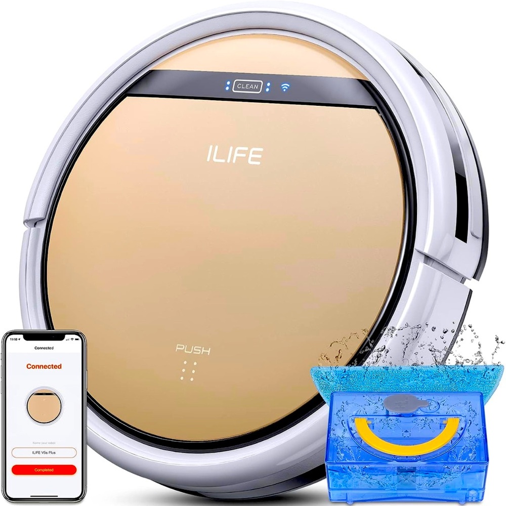 iLife robot vacuum cleaner model aV5s pro 2 ( NEW) rosegold and white